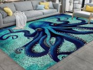 Printed canvas octopus style large hook rug kit, the finished product can be used for home display, home decoration or DIY rug.