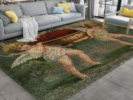 Printed canvas cherub style large hook rug kit, finished product can be used for home display, home decoration or DIY rug.