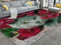 Large shackle rug kit in colorful cat print pattern, finished product can be used for home display, home decoration or DIY rug.